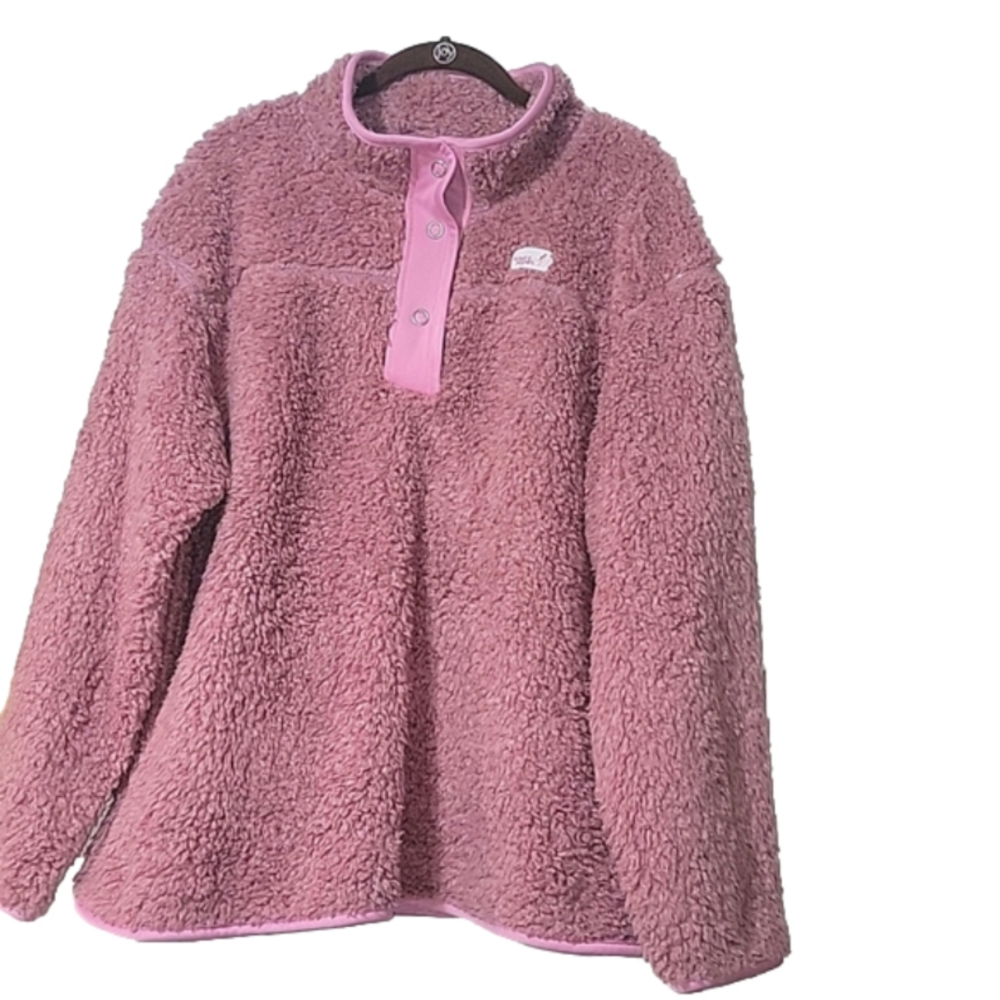 Earth YOGA Sherpa pullover for Susan Komen, mauve heather, NWT, XXL, super soft!